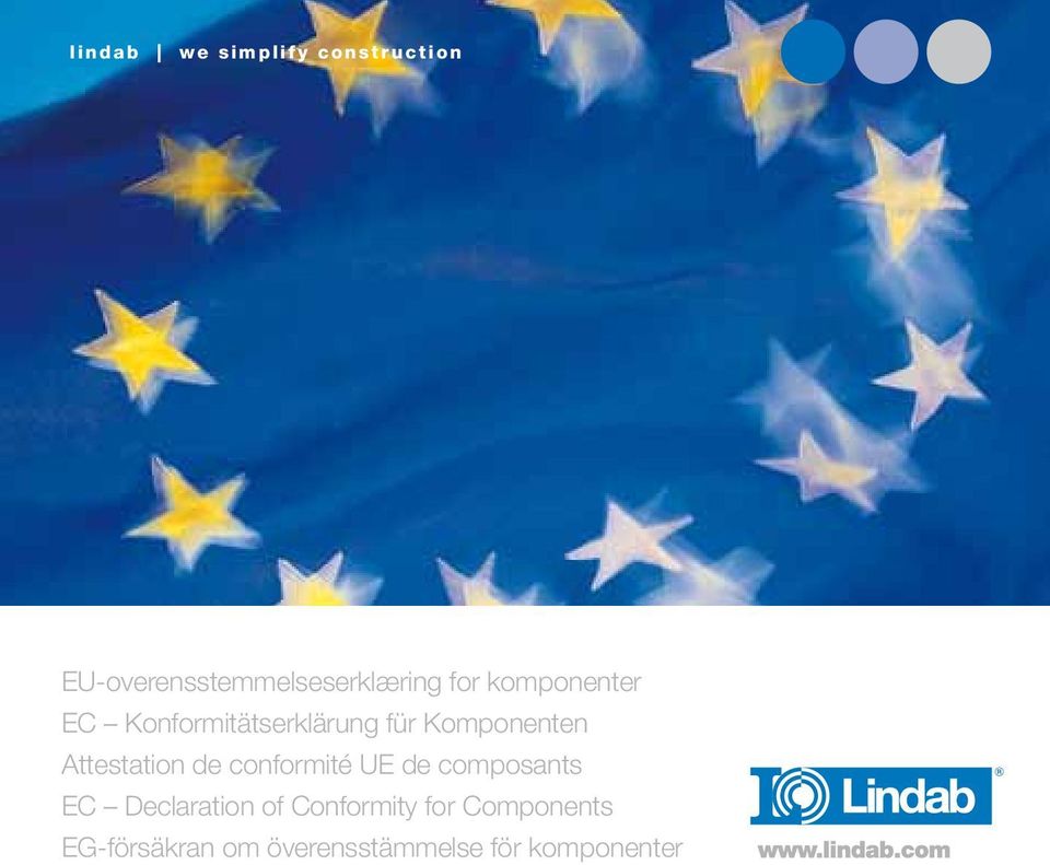Attestation de conformité UE de composants EC Declaration of