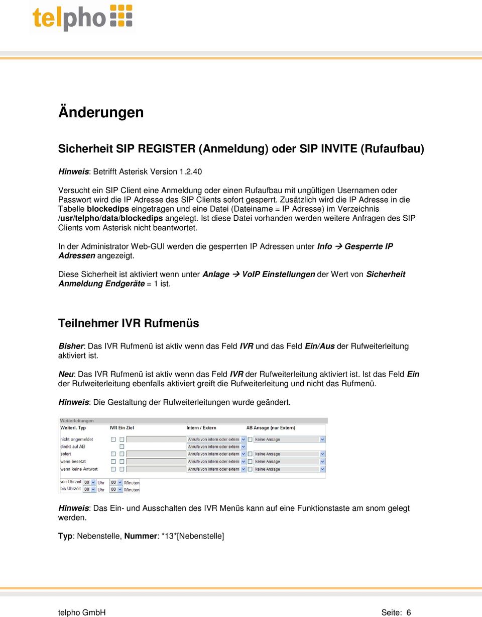 Zusätzlich wird die IP Adresse in die Tabelle blockedips eingetragen und eine Datei (Dateiname = IP Adresse) im Verzeichnis /usr/telpho/data/blockedips angelegt.