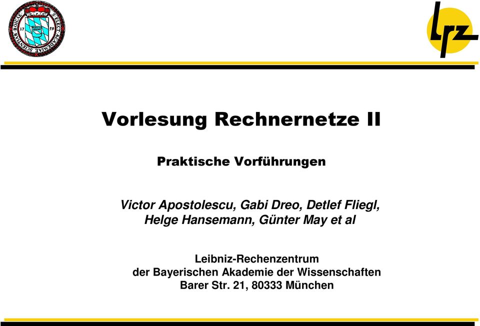 Hansemann, Günter May et al Leibniz-Rechenzentrum der