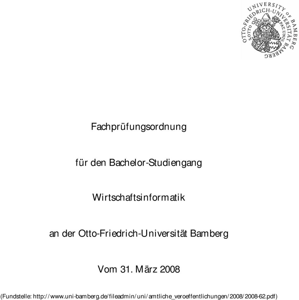Bamberg Vom 31. März 2008 (Fundstelle: http://www.