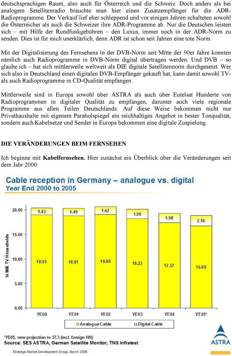 Nur die Deutschen leisten sich mit Hilfe der Rundfunkgebühren den Luxus, immer noch in der ADR-Norm zu senden. Dies ist für mich unerklärlich, denn ADR ist schon seit Jahren eine tote Norm.