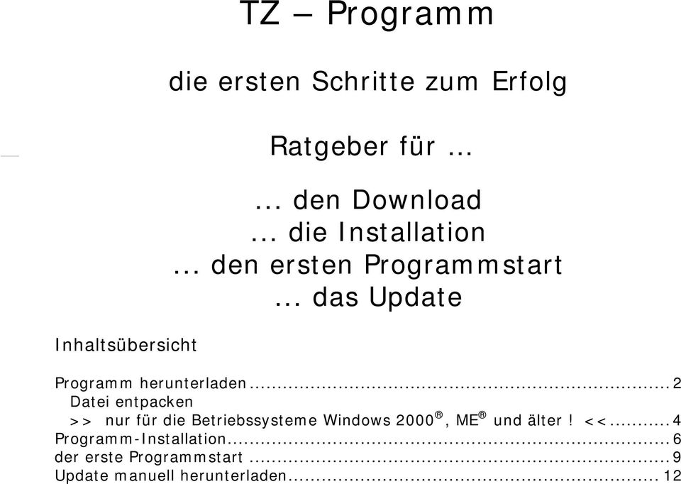 ..2 Datei entpacken >> nur für die Betriebssysteme Windows 2000, ME und älter! <<.