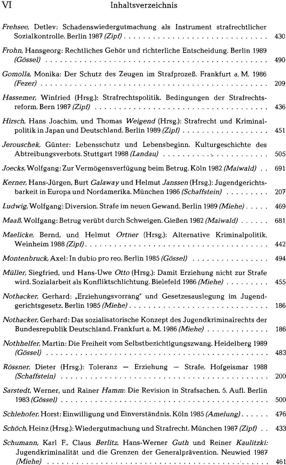 ): Strafrechtspolitik. Bedingungen der Strafrechtsreform. Bern 1987 (Zipf) 436 Hirsch, Hans Joachim, und Thomas Weigend (Hrsg.): Strafrecht und Kriminalpolitik in Japan und Deutschland.