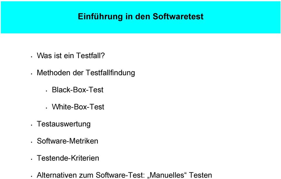 White-Box-Test Testauswertung Software-Metriken