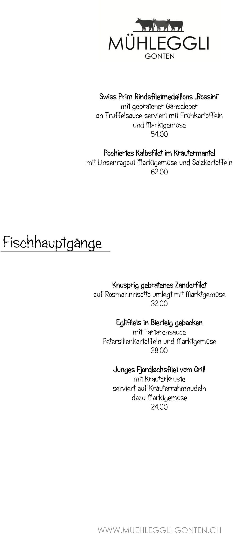 00 Fischhauptgänge Knusprig gebratenes Zanderfilet auf Rosmarinrisotto umlegt mit Marktgemüse 32.