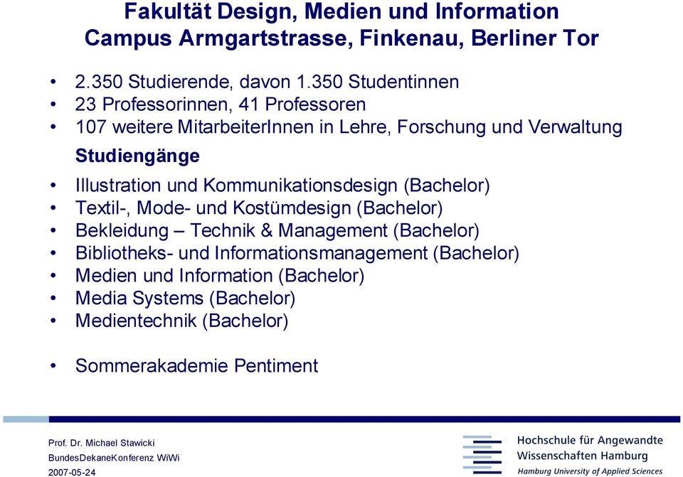 Illustration und Kommunikationsdesign (Bachelor) Textil-, Mode- und Kostümdesign (Bachelor) Bekleidung Technik & Management