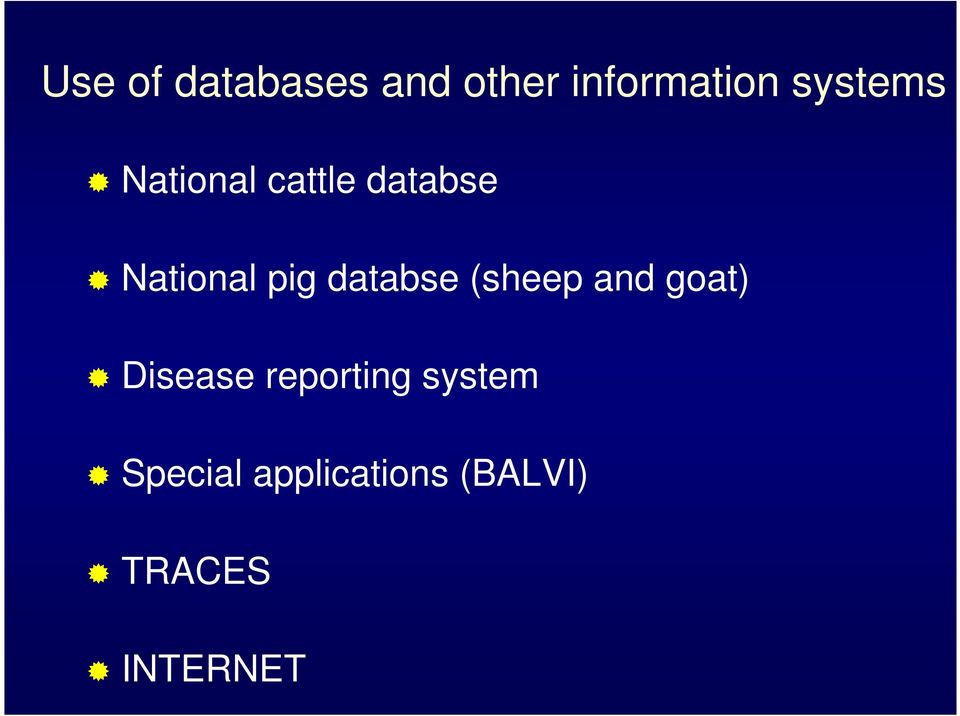 databse (sheep and goat) Disease reporting