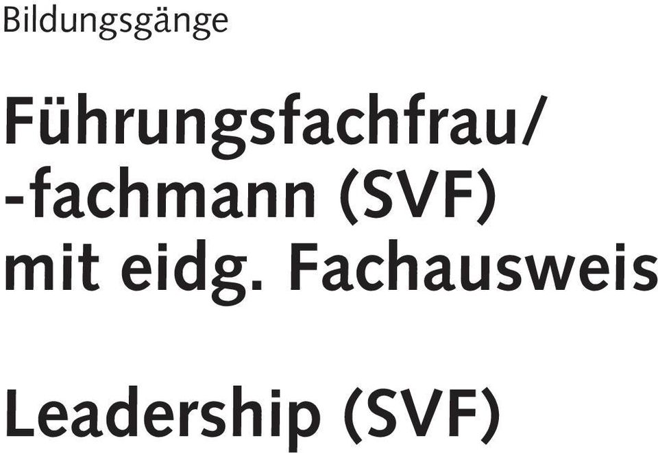 -fachmann (SVF) mit