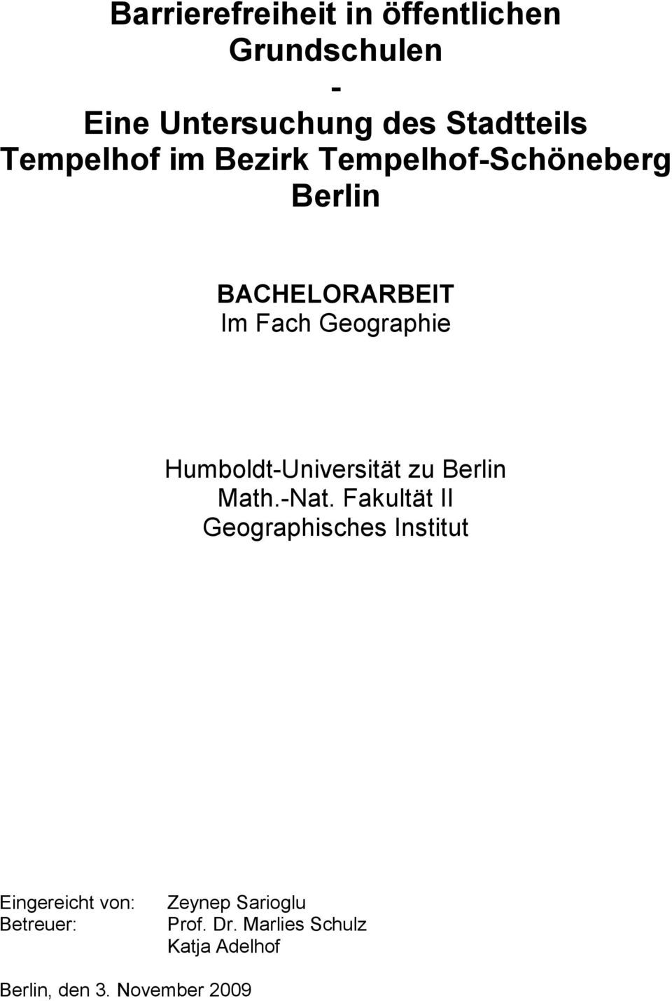 Humboldt-Universität zu Berlin Math.-Nat.