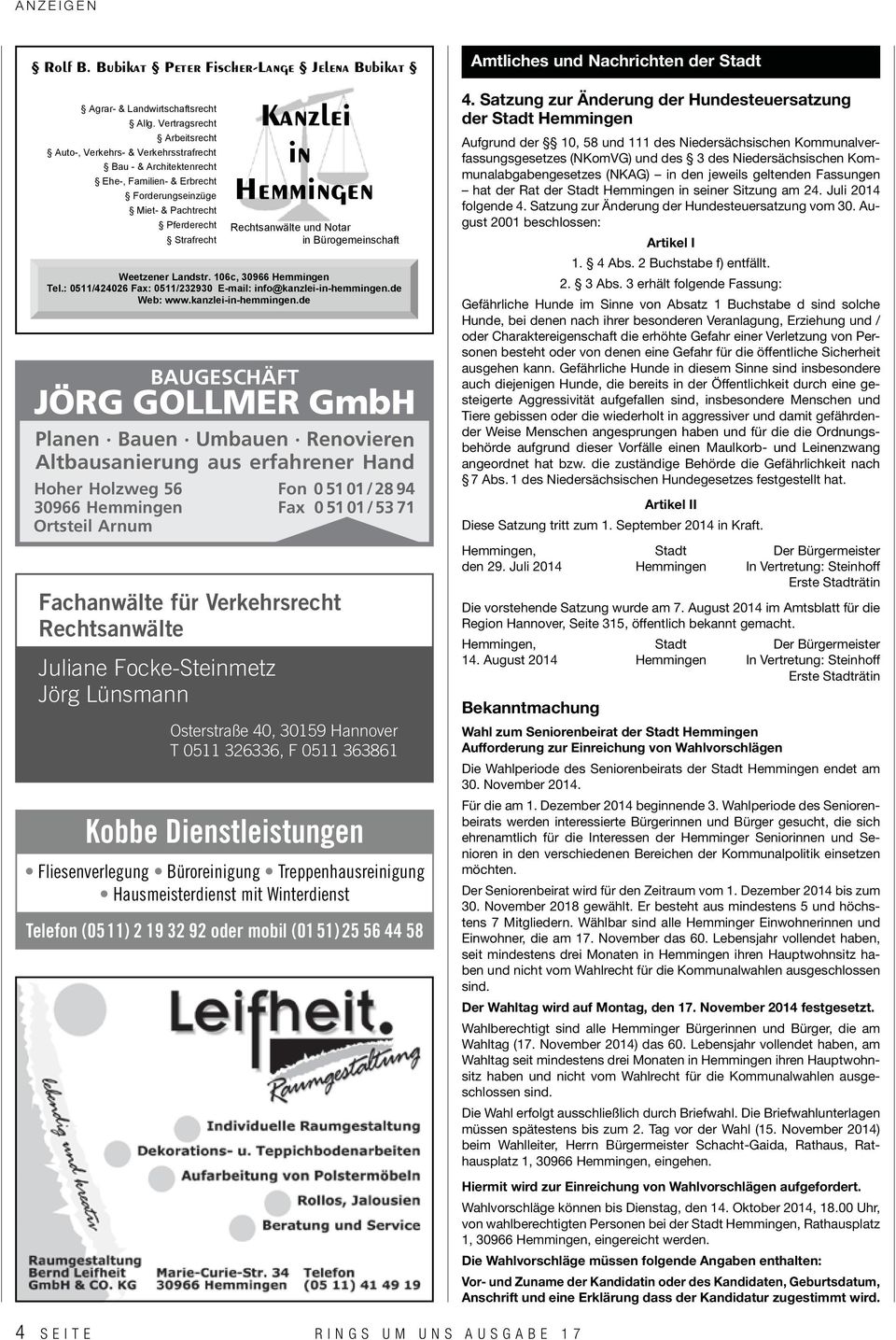 : 0511/424026 Fax: 0511/232930 E-mail: info@kanzlei-in-hemmingen.