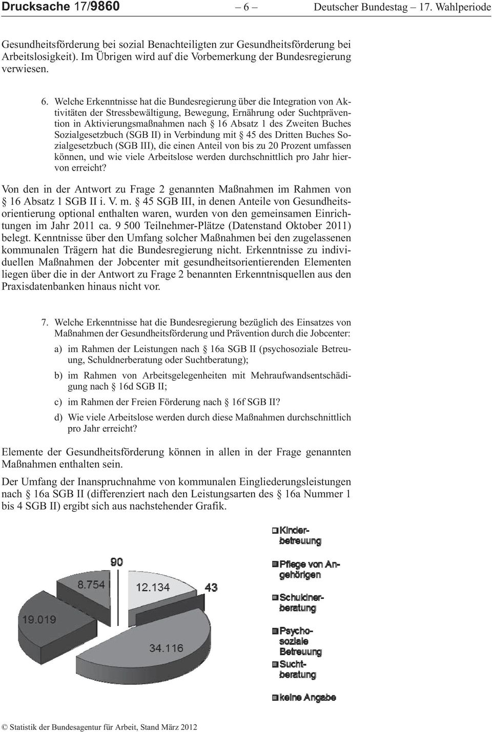 WelcheErkenntnissehatdieBundesregierungüberdieIntegrationvonAktivitätenderStressbewältigung,Bewegung,ErnährungoderSuchtpräventioninAktivierungsmaßnahmennach 16Absatz1desZweitenBuches Sozialgesetzbuch