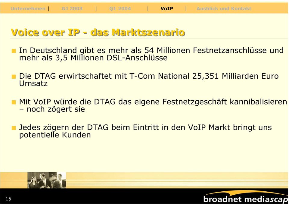 National 25,351 Milliarden Euro Umsatz Mit VoIP würde die DTAG das eigene Festnetzgeschäft