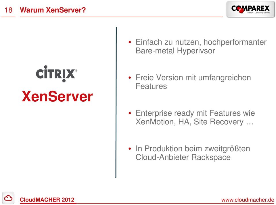 XenServer Freie Version mit umfangreichen Features Enterprise
