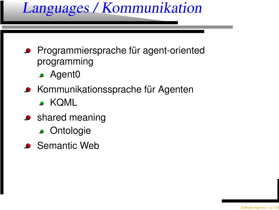 Kommunikationssprache für Agenten KQML shared