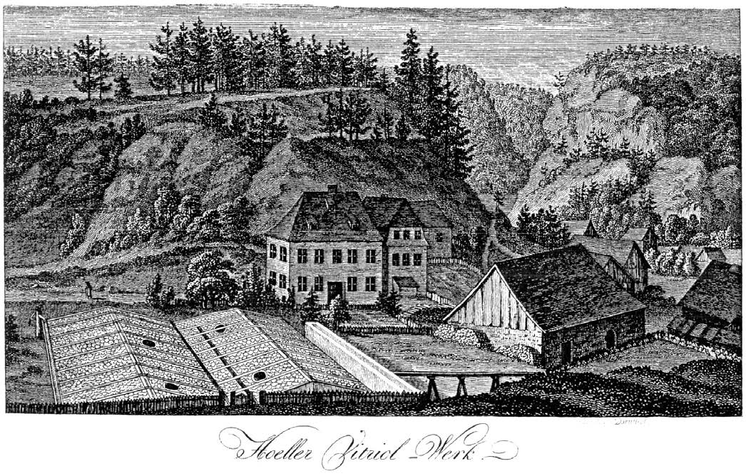 Als um 1810 die Vitriolproduktion wegen schlechterer Erzanbrüche geringer wurde und schließlich im Jahr 1821 eingestellt wurde, baute man das Vitriolwerk alte Schmölz in ein Mineralwerk um und
