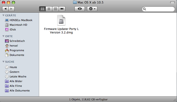Manual for software update // Porty L 600 / Porty L 1200 SOFTWAREUPDATE MAC OSX 10.