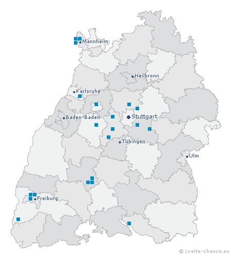Koordinierungsstellen in Baden-Württemberg Böblingen und Gemeinde Ehningen, Bodenseekreis, Breisgau-Hochschwarz-wald Nord, Breisgau-Hochschwarzwald Süd, Esslingen und Filderstadt, Freiburg, Landkreis