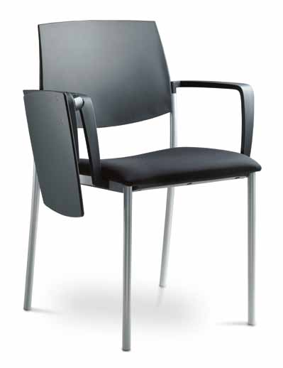 If intended for conference halls where chairs should form compact lines, Séance Art chairs can be equipped with built-in slide-out connectors, fitted with an anti-panic safety lock.