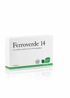 Spurenelemente Ferroverde 14 Das erste pflanzliche Eisen Dieses beinhaltet das Spurenelement Eisen aus rein pflanzlicher Quelle und zusätzlich natürliches Vitamin C.