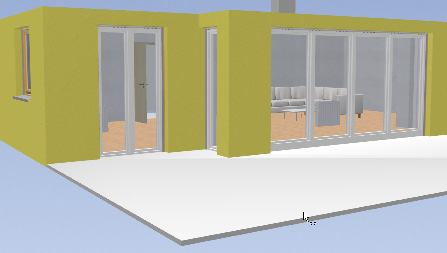 Handbuch Gebäudemodell mit Allplan IBD erstellen (Hochbau) 123 Für die Wohnflächenberechnung und zur Auswertung des Plattenbelags wird ein weiterer Raum benötigt.