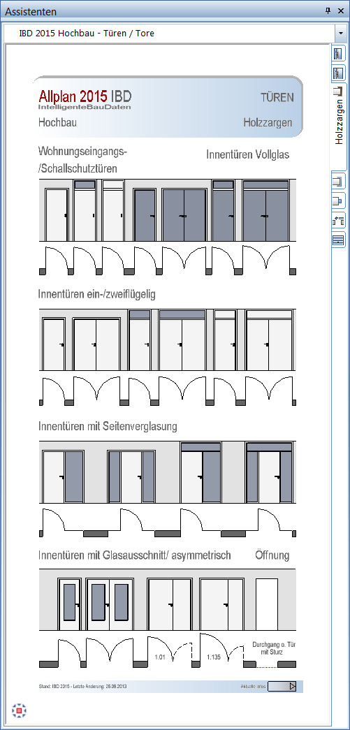 Handbuch Gebäudemodell mit Allplan IBD erstellen (Hochbau) 75 Innentüren Methode: Erzeugen gleichartiger Elemente mit Doppelklick rechts auf das Referenzelement im Assistenten