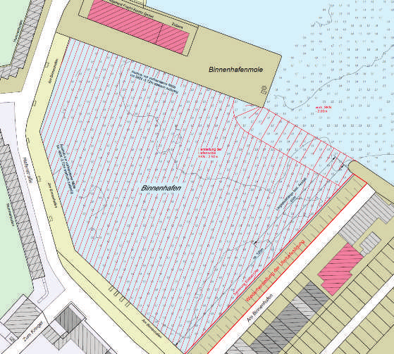 Binnenhafen / Südostufer Multifunktionshafen diskrimierungsfrei UVP-Vorprüfung abgeschlossen Klärung genehmigungsrechtlicher Zuständigkeiten Festlegung Aushubsohle NN -4,50 m