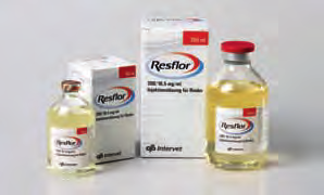 Resflor 300/16,5 mg/ml Injektionslösung für Rinder Anti - infektiva Antiinfektivum/Antiphlogistikum (Florfenicol/Flunixin) Zusammensetzung 1 ml Injektionslösung enthält: Florfenicol 300,00 mg