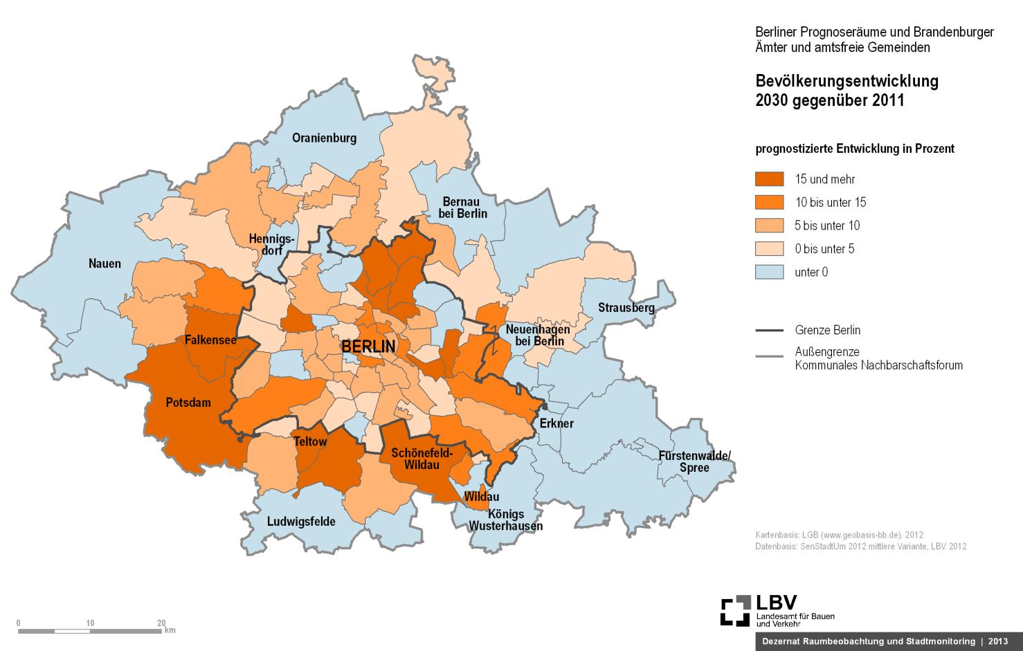 Bevölkerungsentwicklung nach Teilräumen Die Entwicklung von Bevölkerungszahl und -struktur wird