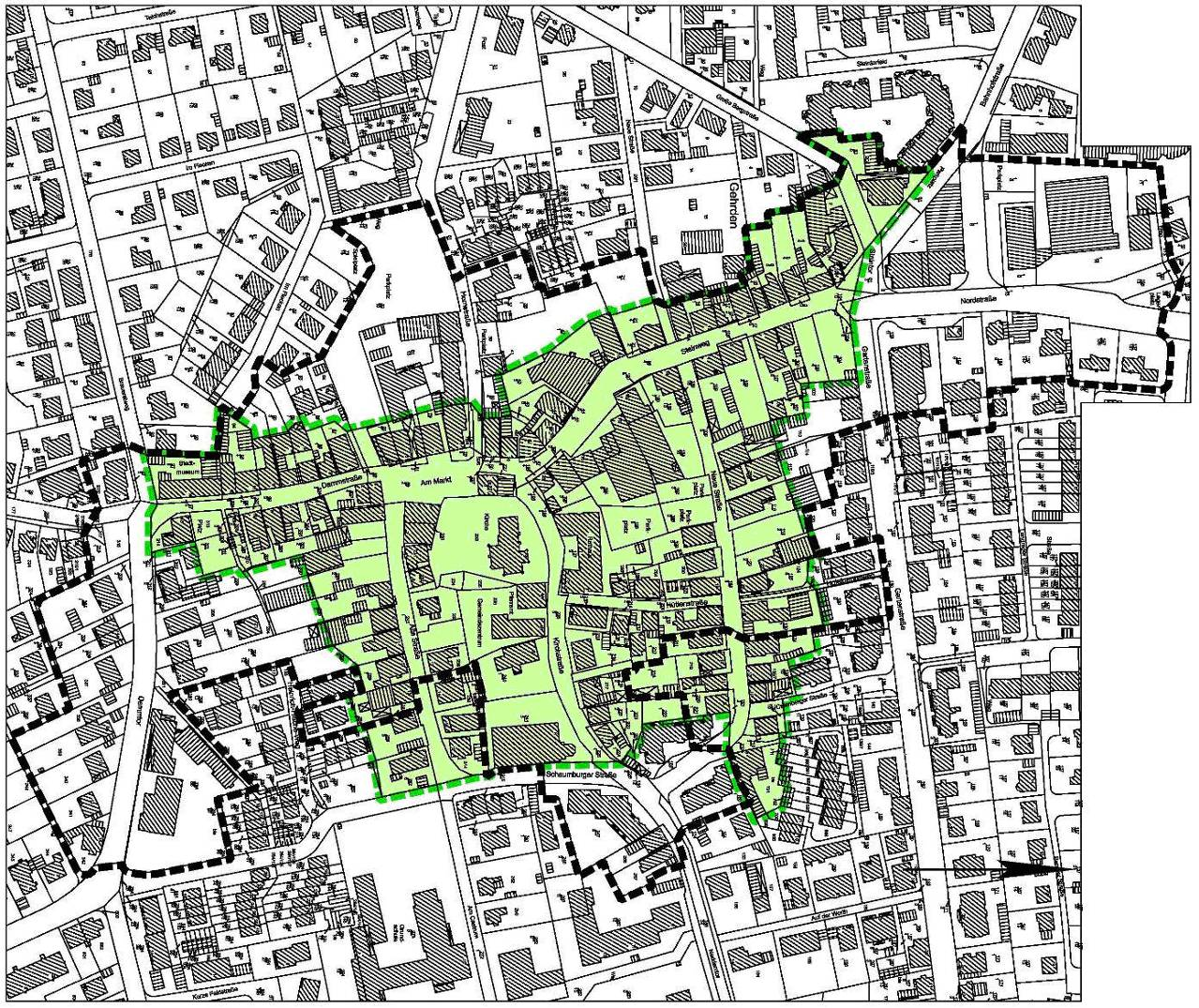 D. Konzeptplanung Der enge Stadtkern (Bereich A) bildet mit Rathaus, Kirche und kleinteiliger Geschäftsstruktur den für das Image besonders wichtigen Stadtmittelpunkt.