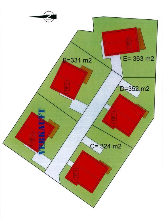 Lageplan der Grundstücke Eckdaten Wohnfläche ca. 104 m² Grundstücksfläche ca. 324 m² Anzahl Räume 4 Anzahl Schlafzimmer 3 Kaufpreis 258.690 EUR Courtagepassus Die Courtage in Höhe von 5,95 % inkl.