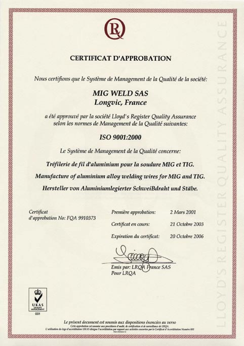 ISO-Zertifikat WIR