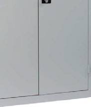 FLÜGELTÜRSCHRANK NEO innenliegende Stahlflügeltüren mit Türverstärkung und 3-Riegel-Verschluss Türlagerung in Fitschen mit Öffnungswinkel von 180 ergonomischer OTTO KIND-Drehgriff mit