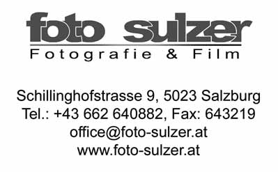 Lindenbauer Ursula Photo Design, 5020 Salzburg, Sebastian- Stöllner-Straße 17A, Tel. (0 66 2) 83 19 65, Handy (0 67 6) 415 45 28, E-Mail: lindenbauer.photodesign@utanet.at, www. photo-d-sign.