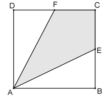 M1610D3000 D30. ABCD ist ein Quadrat mit der Länge 3 m. F und E sind die Mittelpunkte der Seiten CD und BC. Welche Größe hat die Fläche in m 2 des Vierecks AECF? A. 2,25 B. 3 C. 9 D.