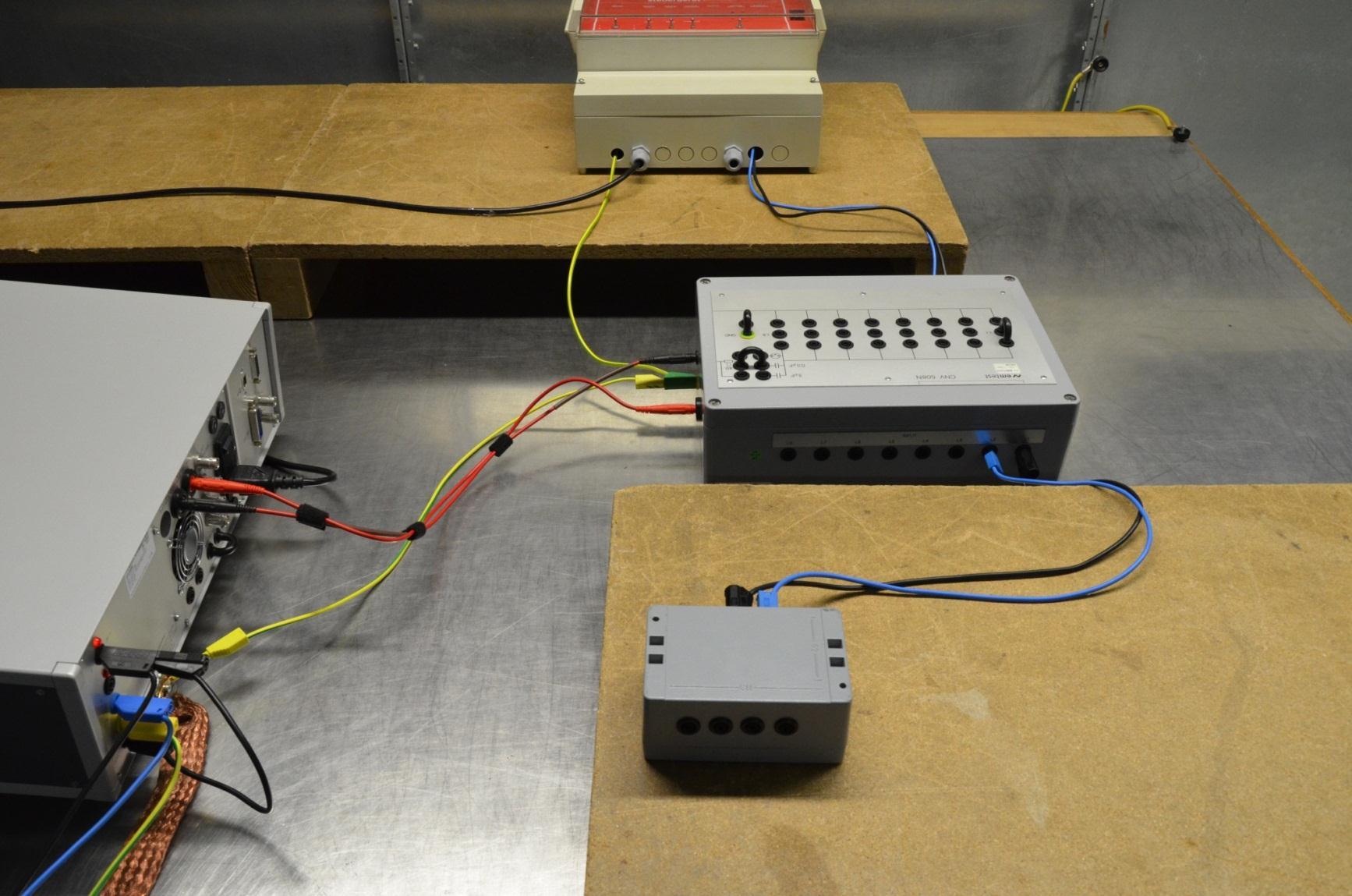 > Kopplung auf Signal- und Datenleitungen Koppelnetzwerke Beispiele Eardanschluss EUT Generator Anschluss - rot -> HV - schwarz ->