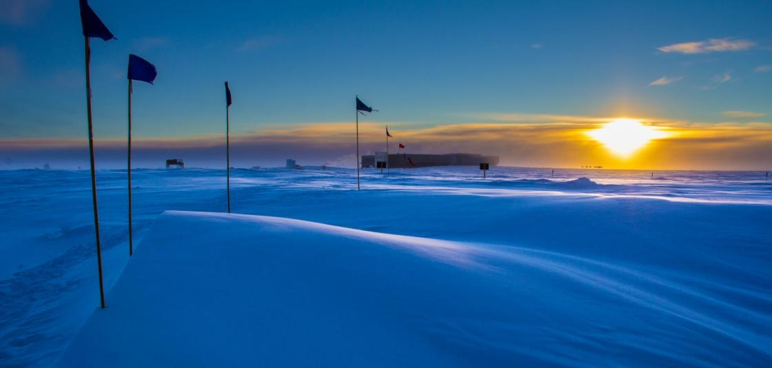 Sonnenuntergang am Südpol am 20.3.