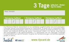 Kartenrückseite: Für die kostenfreie Nutzung der öffentlichen Verkehrsmittel im Saarland ist es notwendig, dass die FreizeitCARD-Besitzer vor der ersten Kartenutzung Tag und Monat, bei der