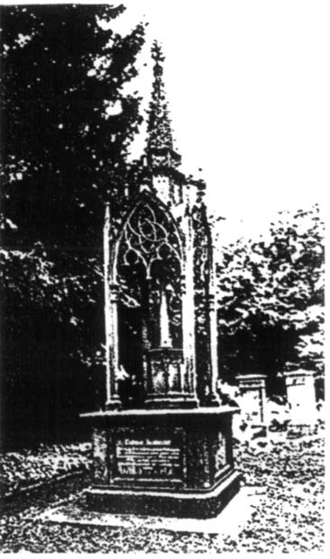 1) Das gusseiserne Tabernakel-Grabmal von 1833 (Foto: Stadtverwaltung Koblenz, 1981) 2) Einladung zur Beerdigung am 1 Jan. 1833 und zum Trauergottesdienst am 1 Jan.