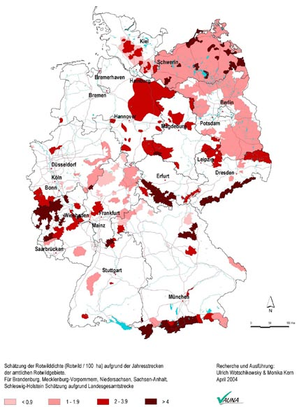 Rotwildverbreitung in Deutschland Rotwildverbreitung in