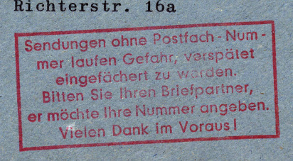 Portopflichtige Dienstsache von BS nach Lübbecke i.w. 1950 Maschinenstempel BS: (20b) (20.3.50-19) - cc Rechteck-Nachgebührstempel in rot aus Lübbecke.