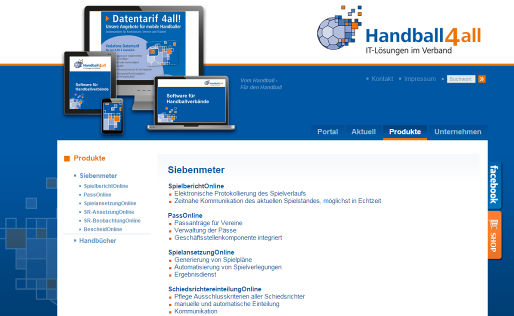 Zweiter Schritt :Spielbericht vorbereiten Internetseite www.handball4all.