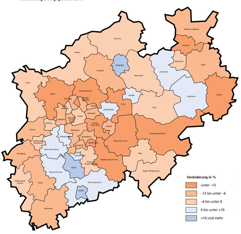 Demografischer Wandel: Prognosen für NRW und Regionen Durch den demografischen Wandel leben in Zukunft weniger Menschen in NRW. Statt 17,8 Mio. in 2011 werden es 2030 voraussichtlich 17,2 Mio. sein.