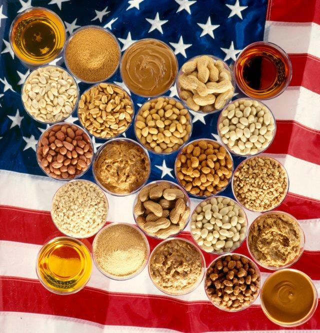 Die USA kann eine Auswahl an Erdnusszutaten für verschiedene Be