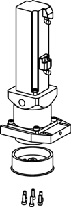 Wartung 6. Die Untersetzungsgetriebe austauschen (4. Achse) Installation (1) Montieren Sie den Motor der 4. Achse auf dem Untersetzungsgetriebe.