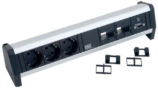 4 BACHMANN Steckdosenleiste - 2 x Rahmen CAT6, 1 x VGA, 1 x Audio 2 x Kat.