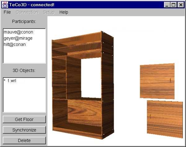 Floor Control in TeCo3D (1) TeCo3D - kollaborative Virtual Reality- Umgebung - 3D-Modelle ohne Avatare - relaxiertes WYSIWIS mutually-exclusive Floors für jedes Objekt implizite oder explizite