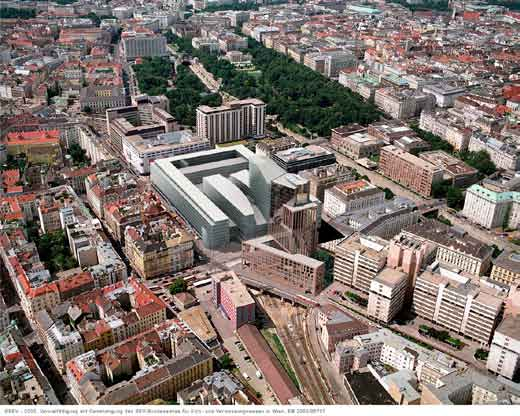 Architektúra VIENNA CITY Stadt Wien, MA 21A Neuer Bahnhof für die City Für 2007 haben auch die ÖBB angekündigt, den schon seit langem fälligen Neubau des Bahnhofs Wien Mitte in Angriff zu nehmen.