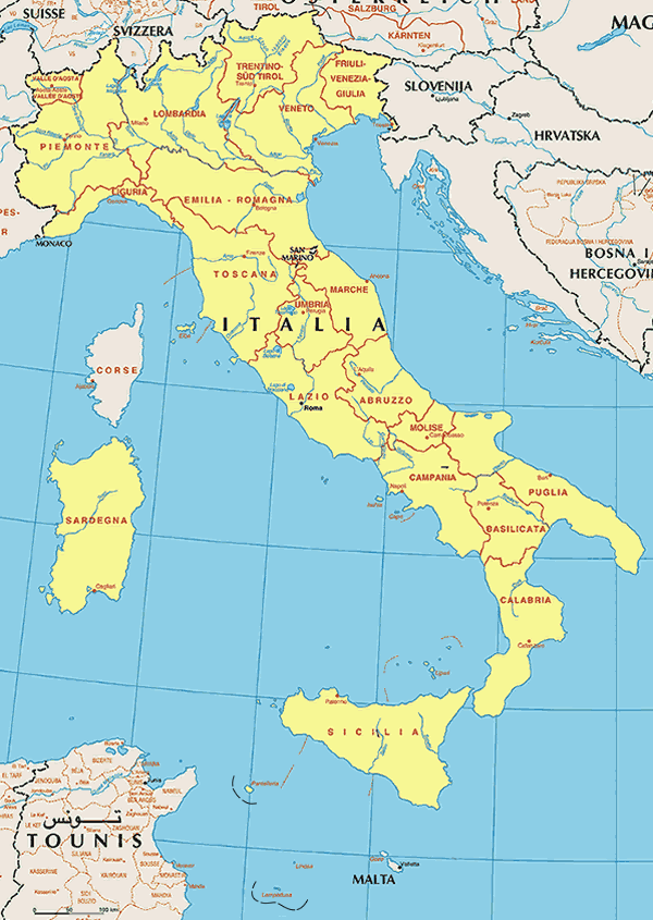 1. Allgemeine Informationen Italien Staatsform: Hauptstadt: Fläche: Bevölkerung: Republik Rom 301.
