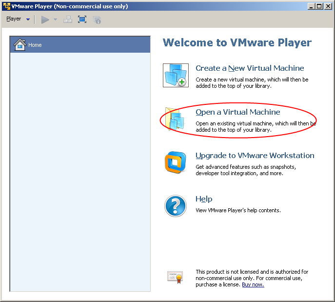 Nach dem erfolgreichen Abschluss der Installation können den VMware Player starten. 2.