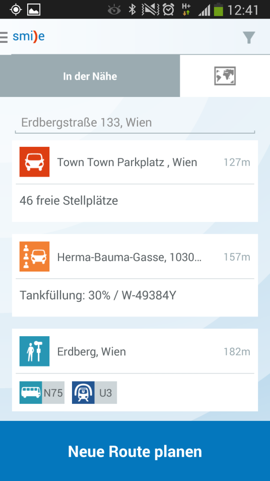 TANKE Wien Energie als Partner von SMILE Die smile App auf dem Smartphone ist das Universalwerkzeug über verfügbare Verkehrsmittel in